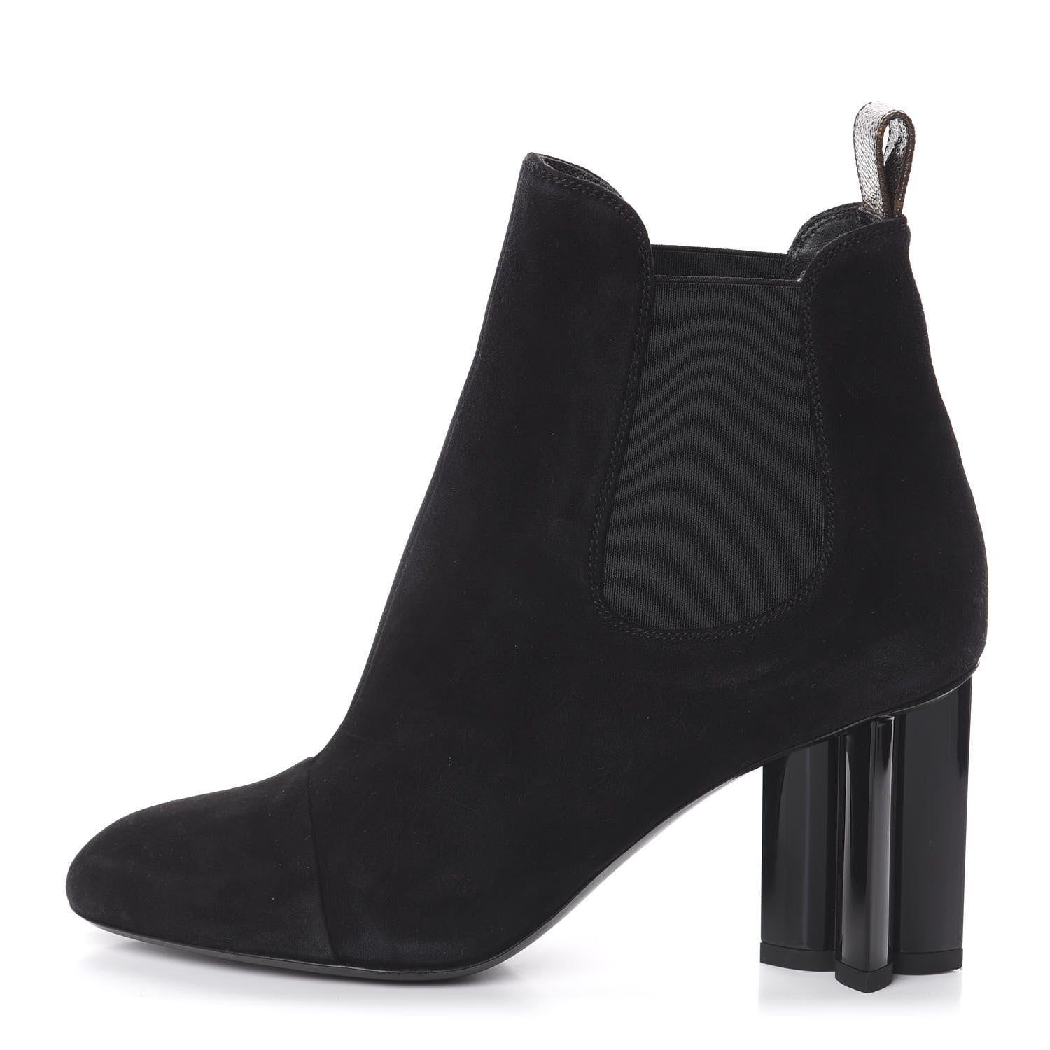 Louis Vuitton Suede Monogram Uniformes Cap Toe Chelsea 80mm Ankle Boots 36 Black 1 of 6