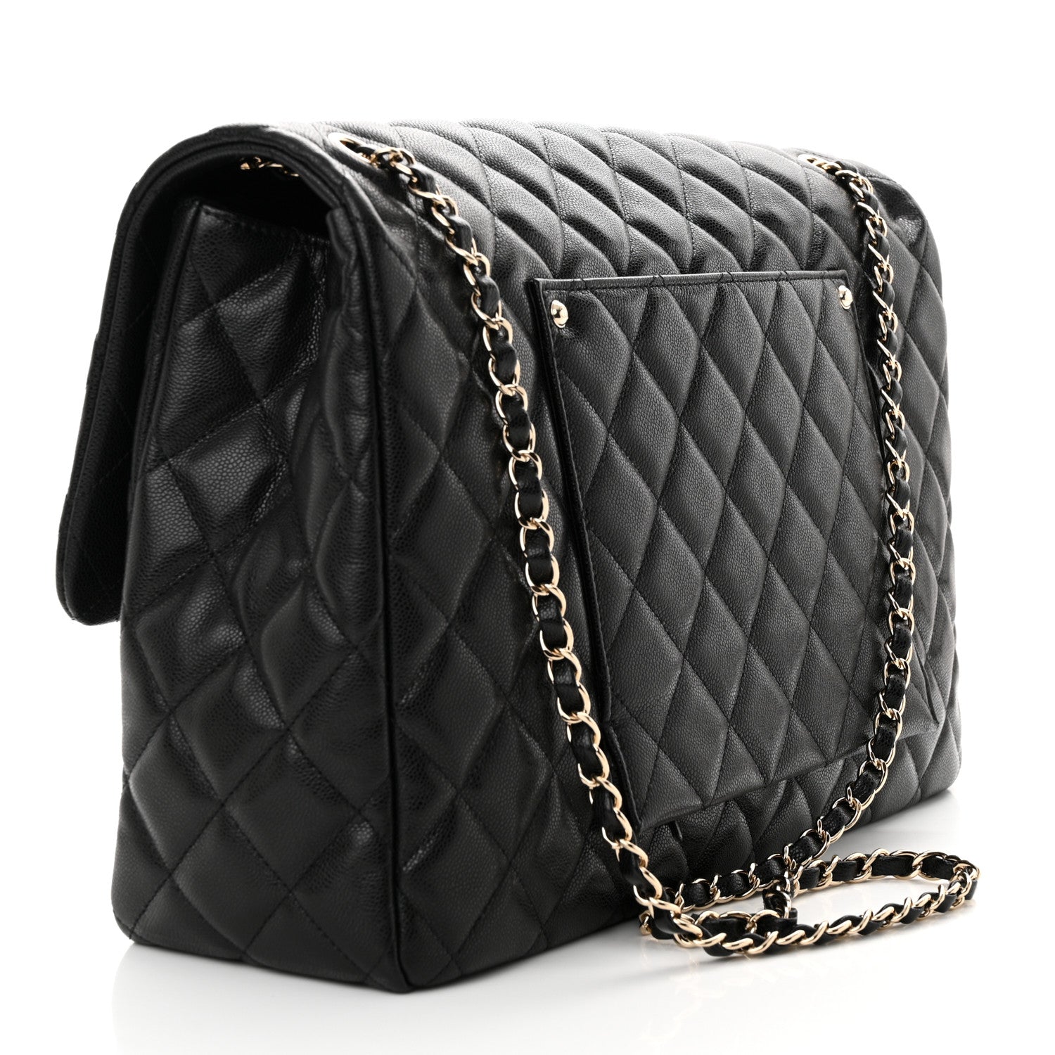 CHANEL / バッグ/--/BLK/8192818 Chanel Caviar Quilted Small XXL Travel Flap Bag Black 1731972
