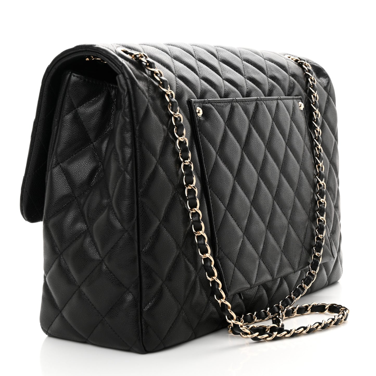 Caviar Quilted Small XXL Travel Flap Bag Black