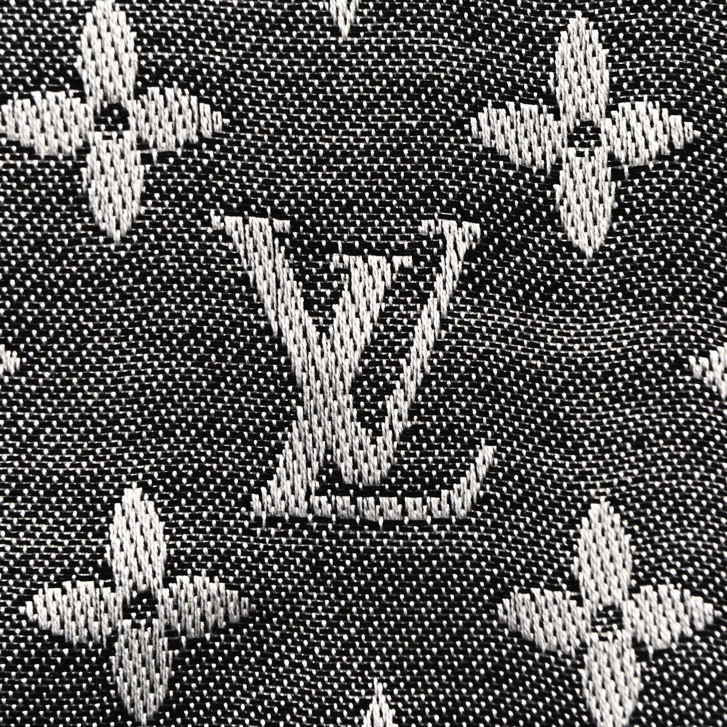 Louis Vuitton Silk Wool Monogram Denim Shawl Black 3 of 6