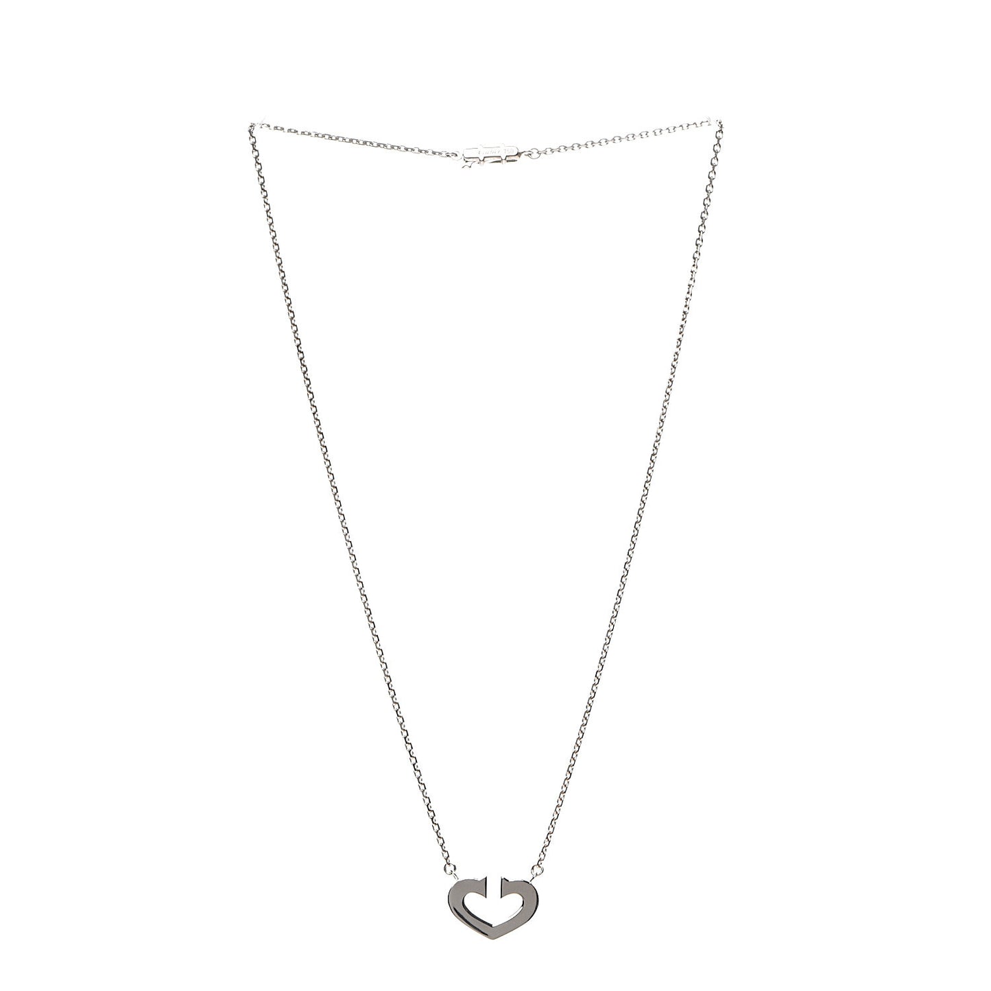 18K White Gold Medium Hearts and Symbols Necklace