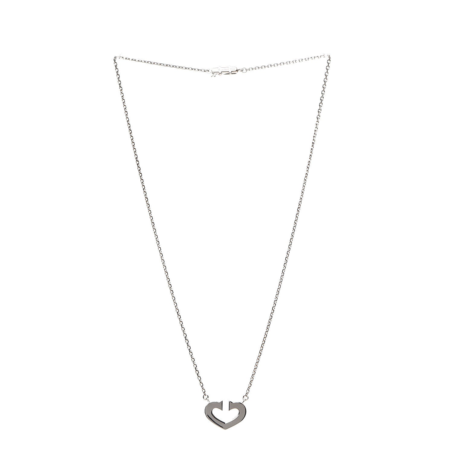 Cartier 18K White Gold Medium Hearts and Symbols Necklace 2 of 6