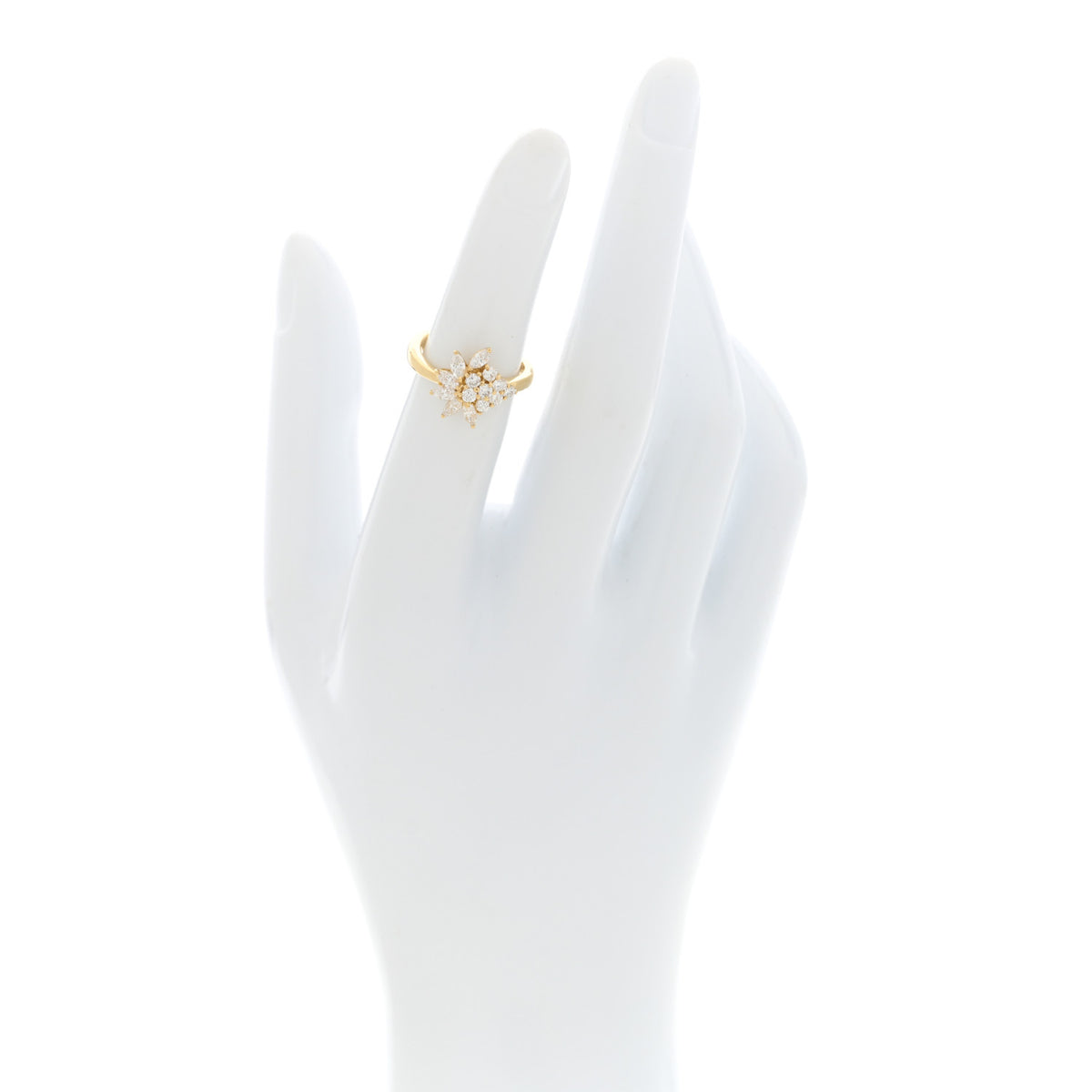 Parker & West by FASHIONPHILE 18K Yellow Gold Diamond .73ctw Flower Band Ring 47 4 2 of 10
