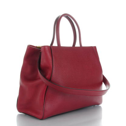 Fendi Vitello Elite Regular 2Jours Tote Rosso Scuro Ciliegia 3 of 7