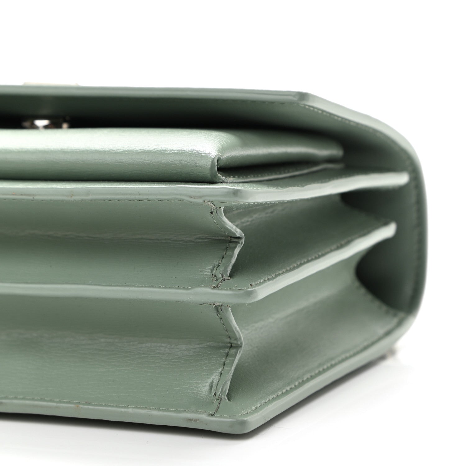 Saint Laurent Calfskin Small Monogram Sunset Vert Opaline 9 of 9