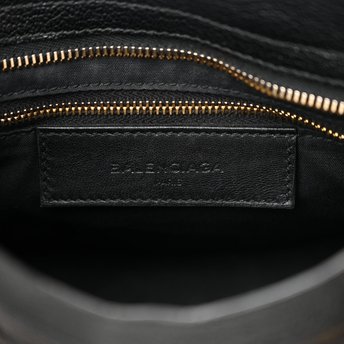 Chevre Gold Metallic Edge Hardware Mini City Black