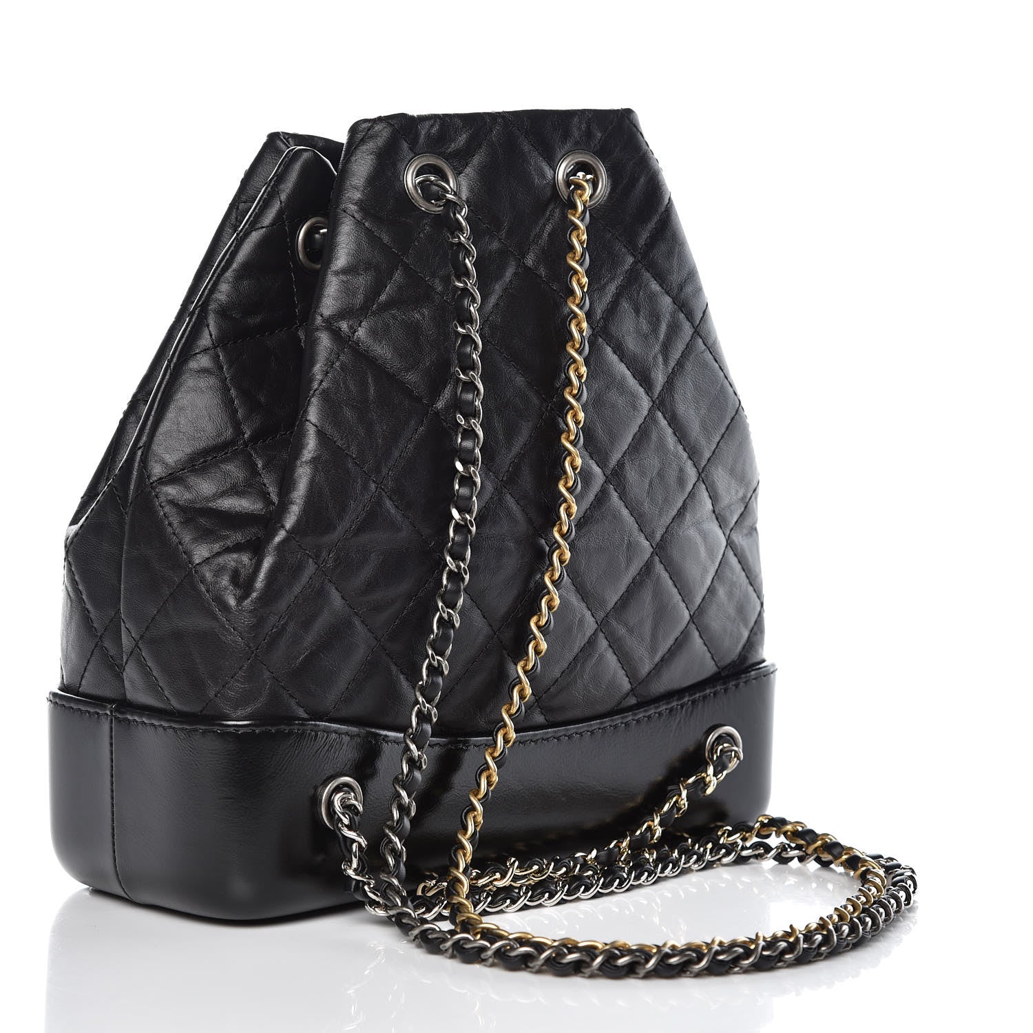 Chanel Aged Calfskin Quilted Small Gabrielle Backpack Black 3 of 7