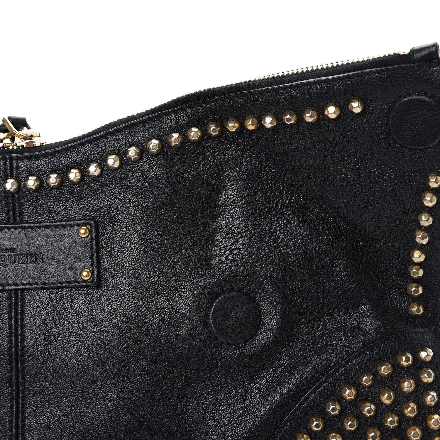 Alexander McQueen Calfskin Studded De Manta Clutch Black 8 of 12