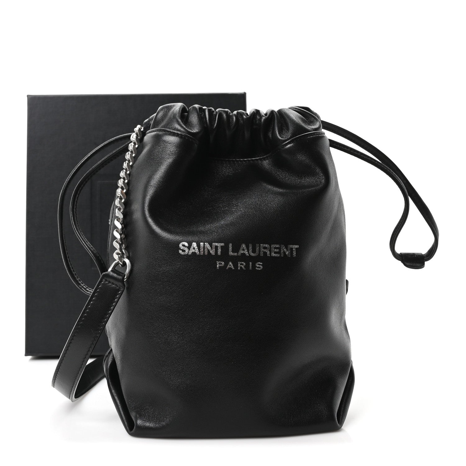 Saint Laurent Lambskin Small Teddy Bucket Bag Black 12 of 12