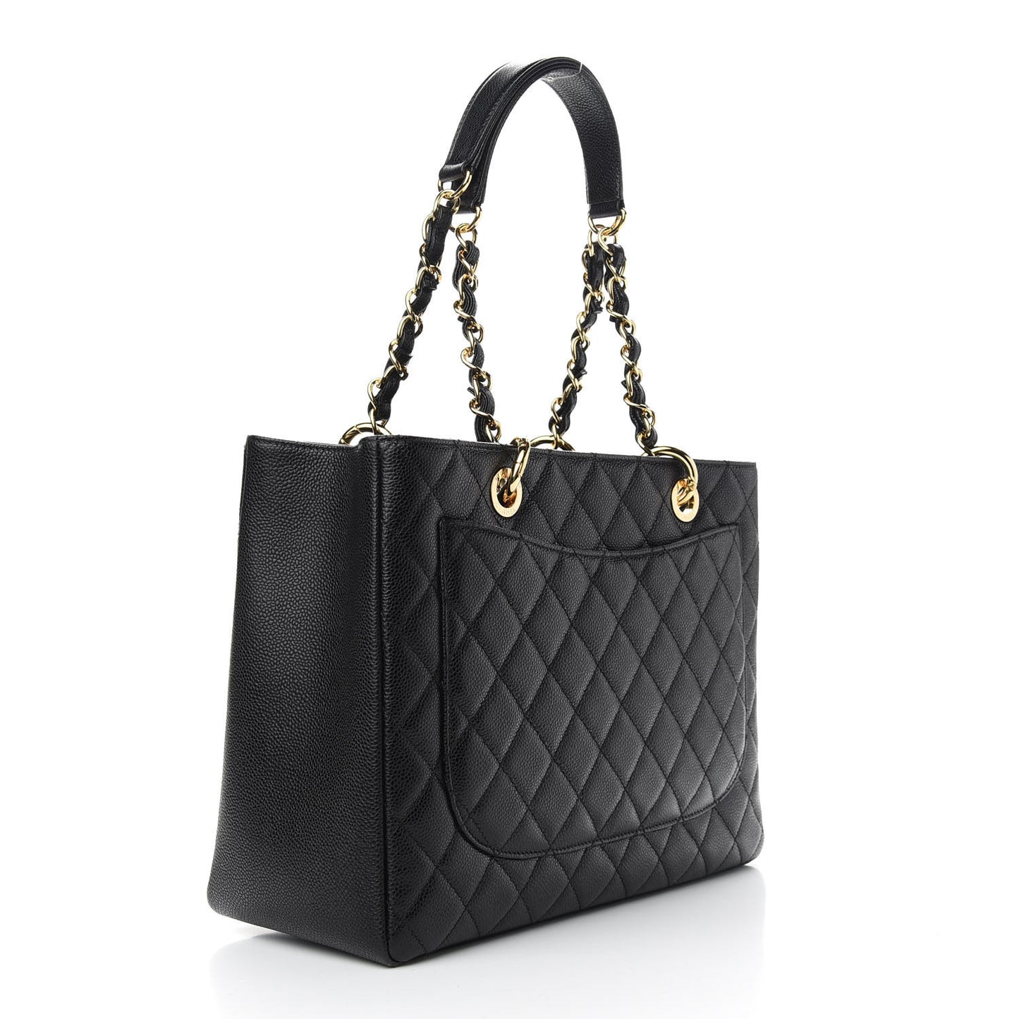 Caviar Quilted Grand Shopping Tote GST Black