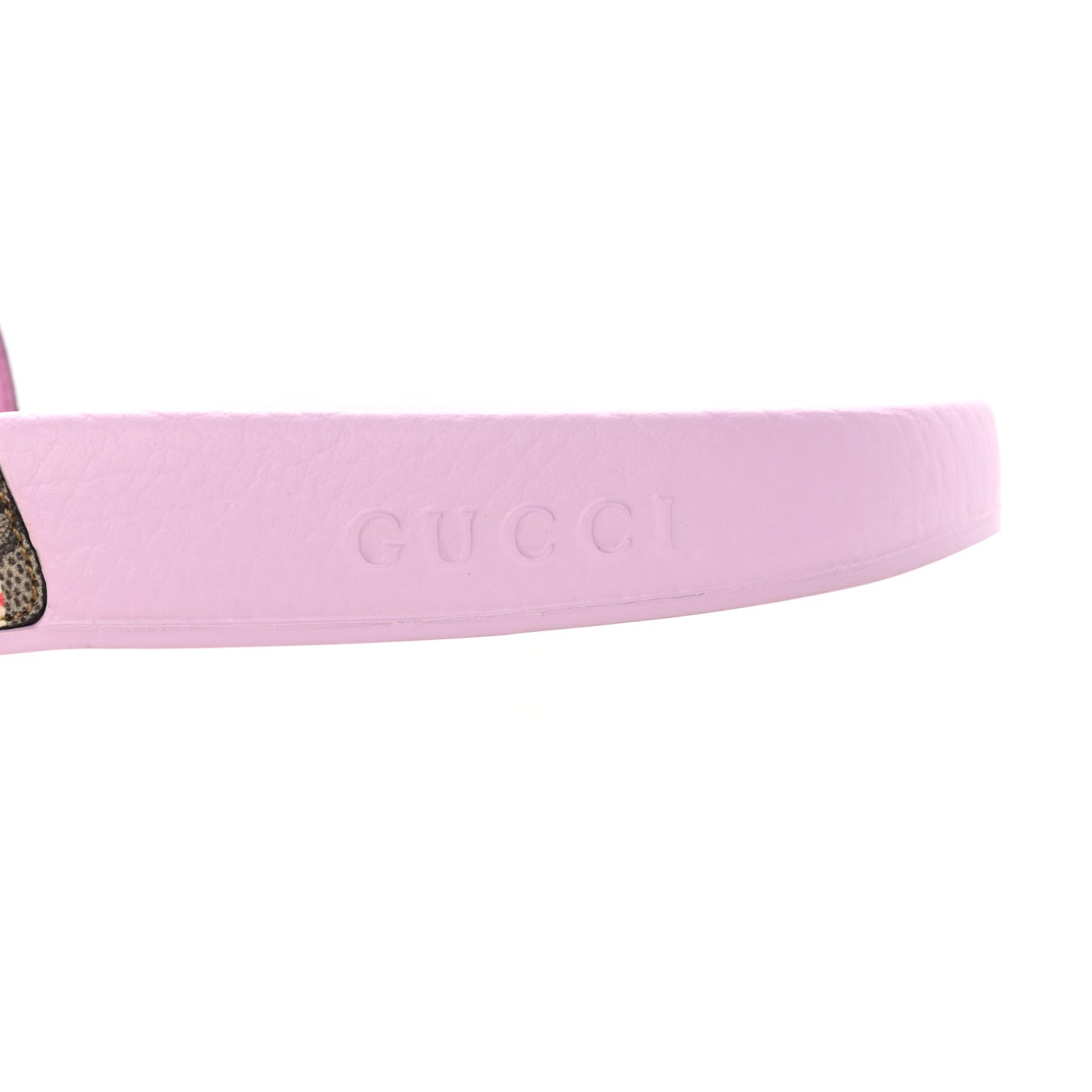 Gucci GG Supreme Monogram Apple Slide Sandals 40 Pink Multicolor 7 of 11