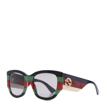 Gucci Acetate Web Oversized Frame Rectangle Sunglasses GG0276S Black Multicolor 1 of 9