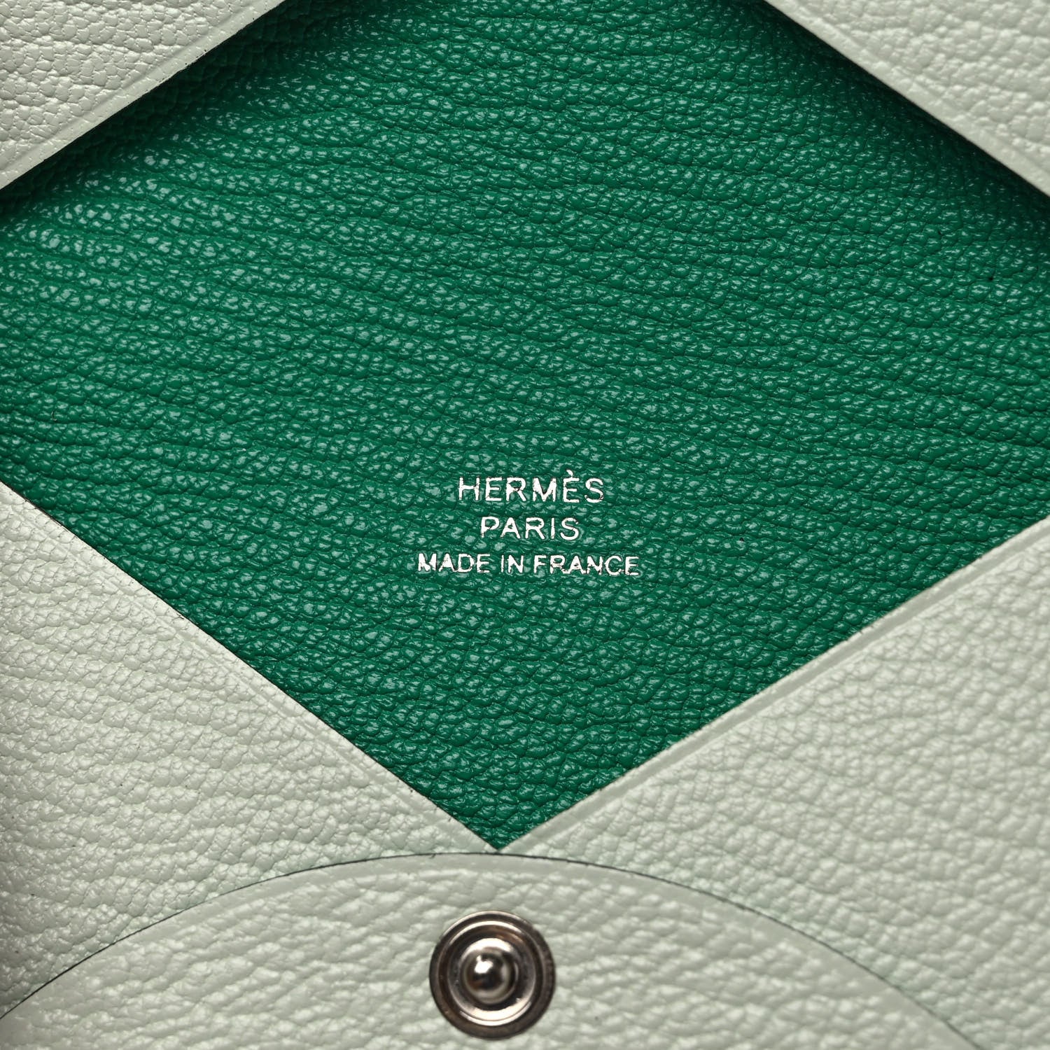 Hermes Chevre Mysore Verso Calvi Duo Card Case Vert Fizz Menthe 5 of 7