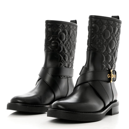 Louis Vuitton Calfskin Embossed Monogram Rebellion Half Boots 37.5 Black 3 of 13