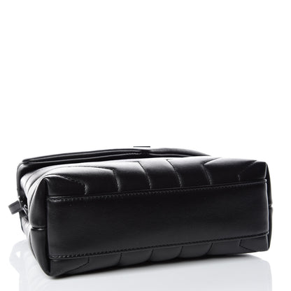 Saint Laurent Calfskin Y Quilted Monogram Toy Loulou Crossbody Bag Black 4 of 12