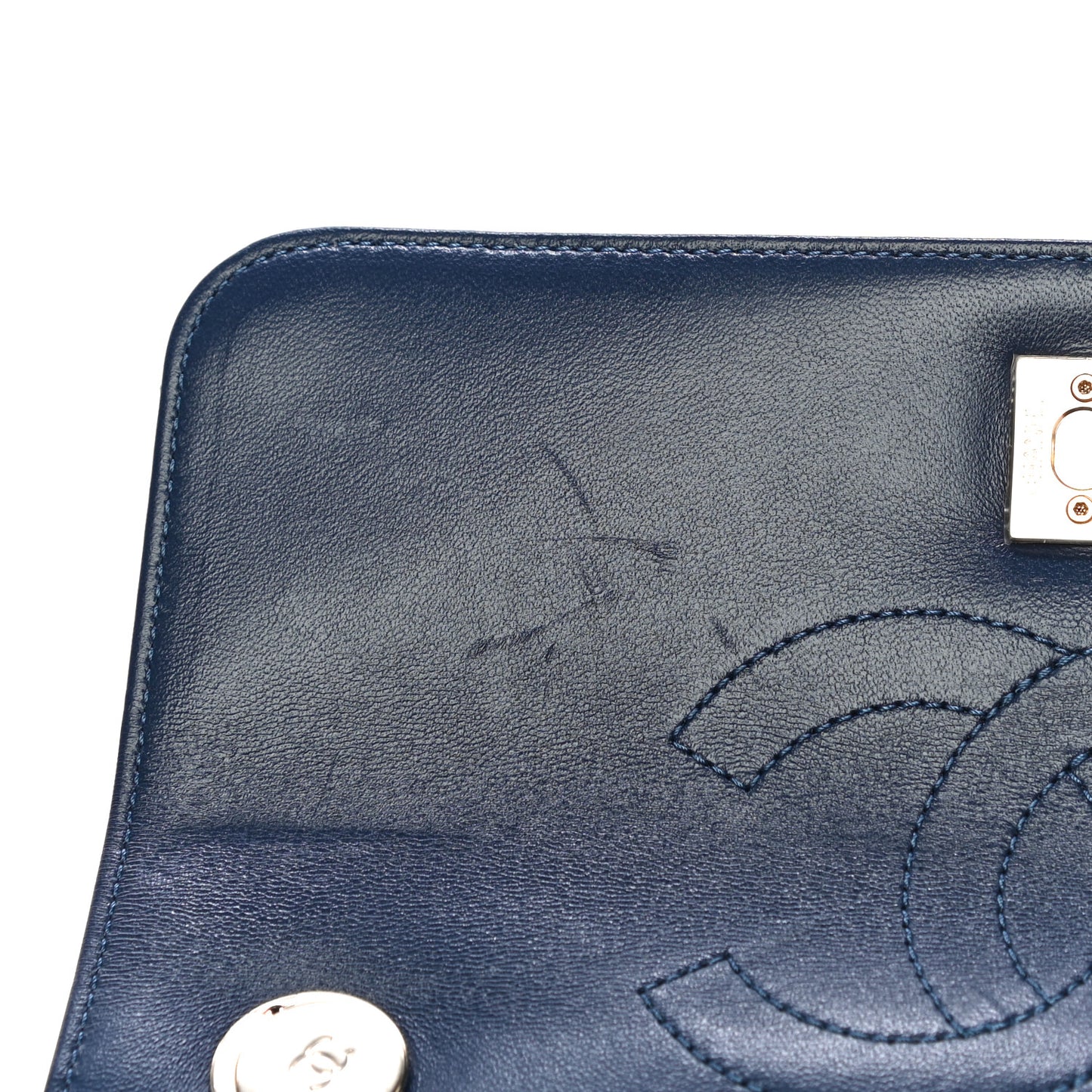 Lambskin Quilted Small Trendy CC Flap Dual Handle Bag Navy