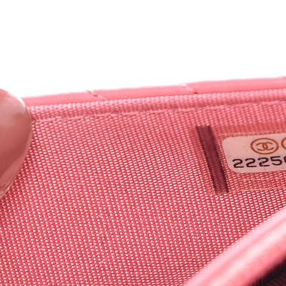 Chanel Calfskin Chevron Quilted Boy Wallet On Chain WOC Pink 8 of 14