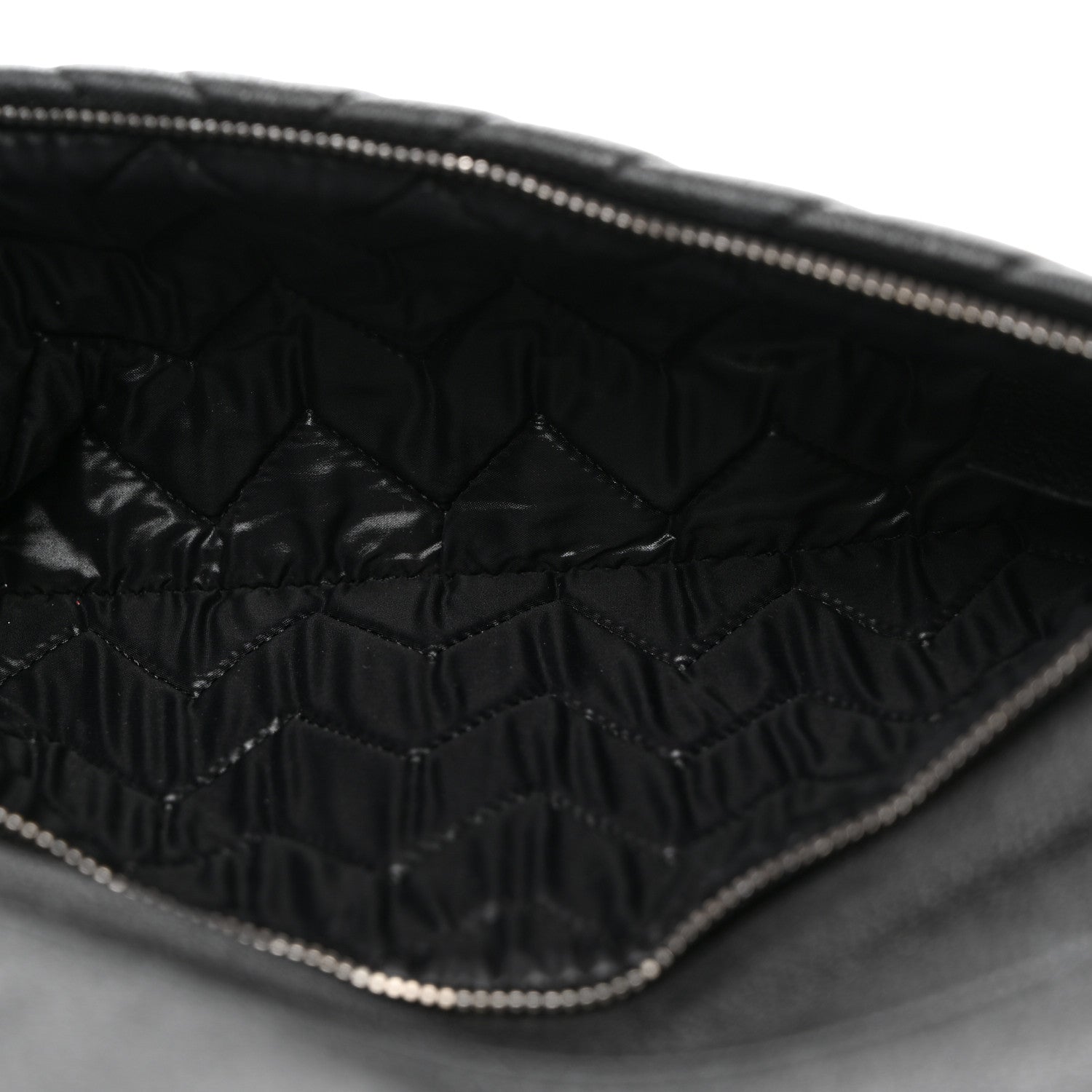 Chanel Calfskin Chevron CC Beauty Clutch Black 7 of 10