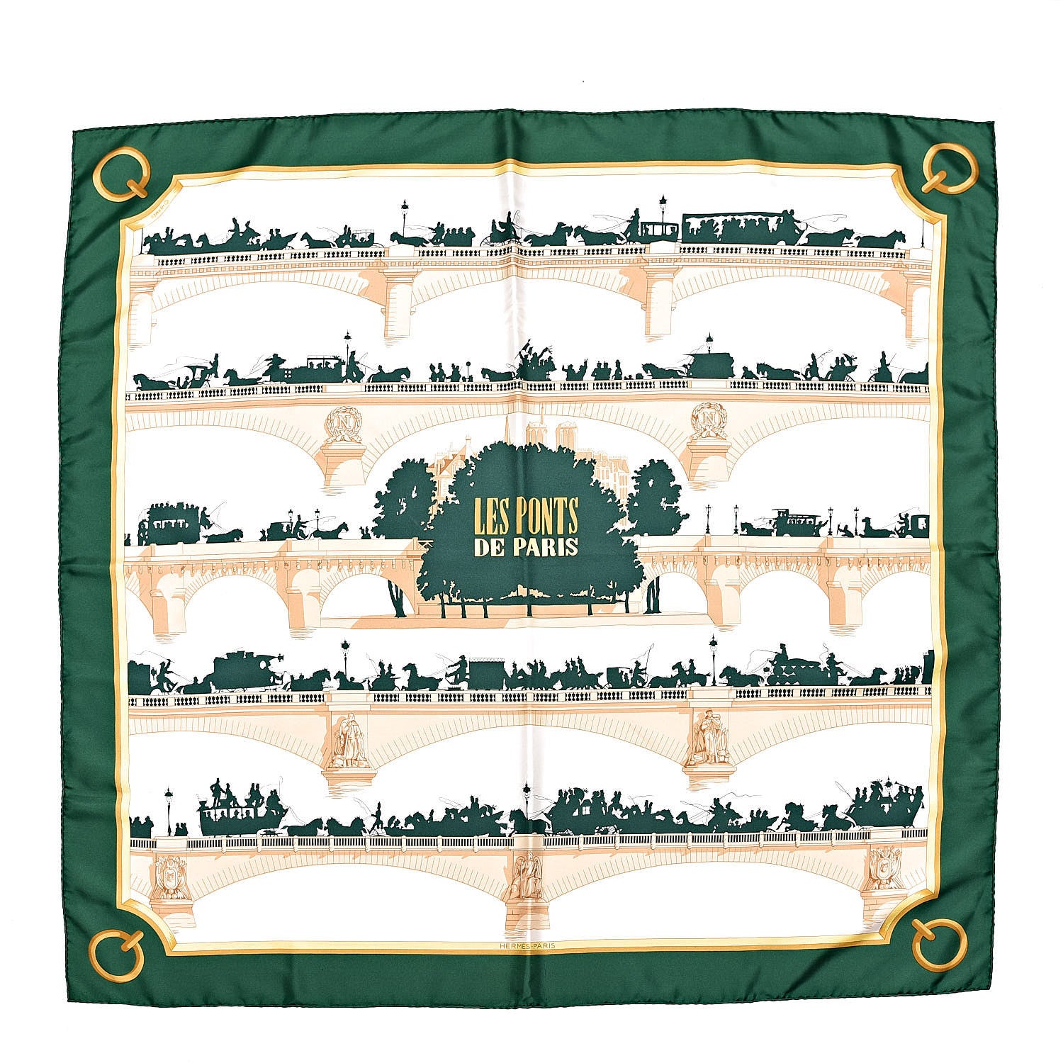 Hermes Silk Les Ponts De Paris Scarf 90 1 of 9