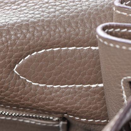 Hermes Taurillon Clemence Shoulder Kelly 40 Etoupe 10 of 38