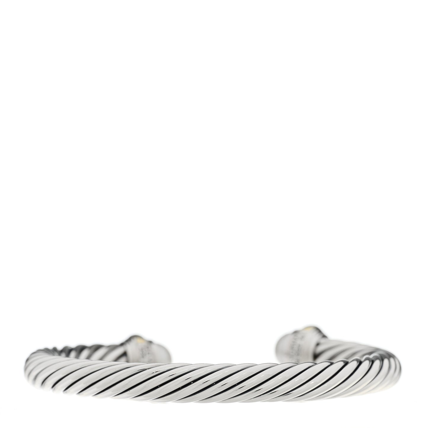 Sterling Silver 14K Yellow Gold Pearl 7mm Cable Classics Bracelet