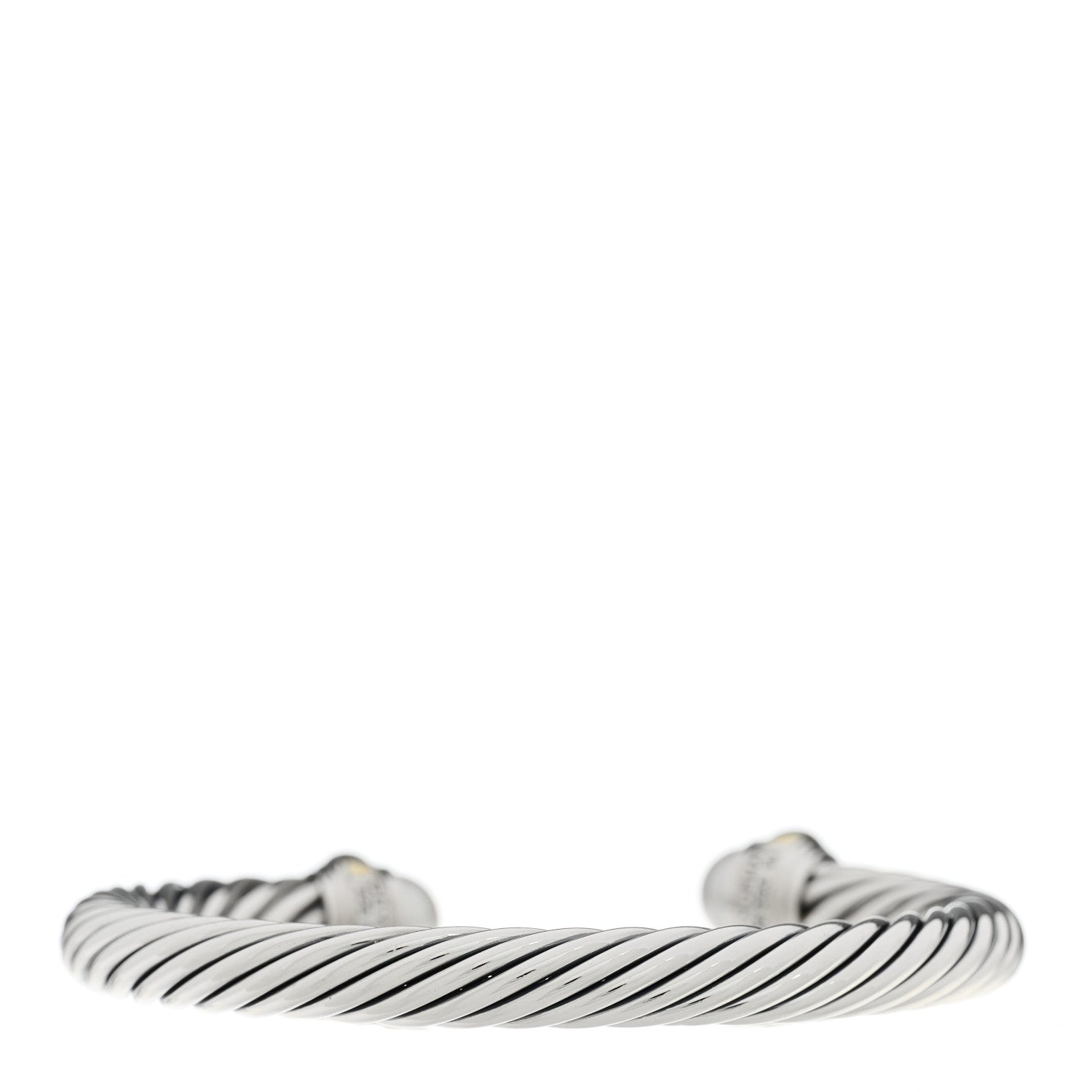 David Yurman Sterling Silver 14K Yellow Gold Pearl 7mm Cable Classics Bracelet 2 of 3