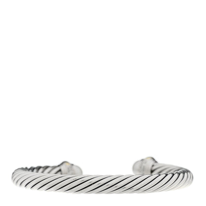 David Yurman Sterling Silver 14K Yellow Gold Pearl 7mm Cable Classics Bracelet 2 of 3