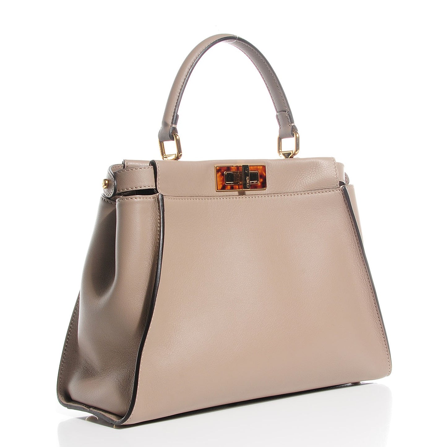Vitello Seta Plexiglass Tortoise Medium Peekaboo Iconic Satchel Tortora