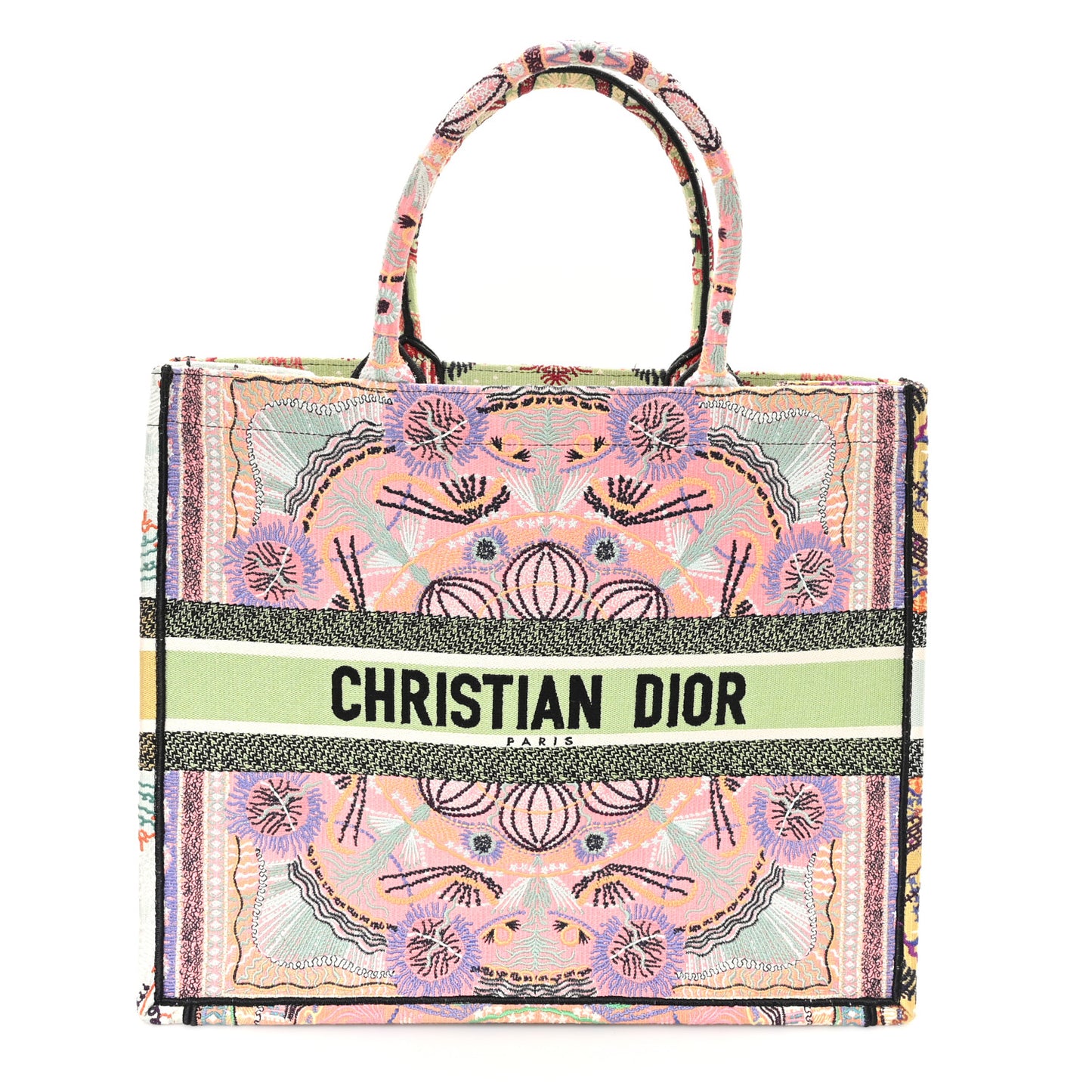 Canvas Embroidered Large In Lights Book Tote Multicolor