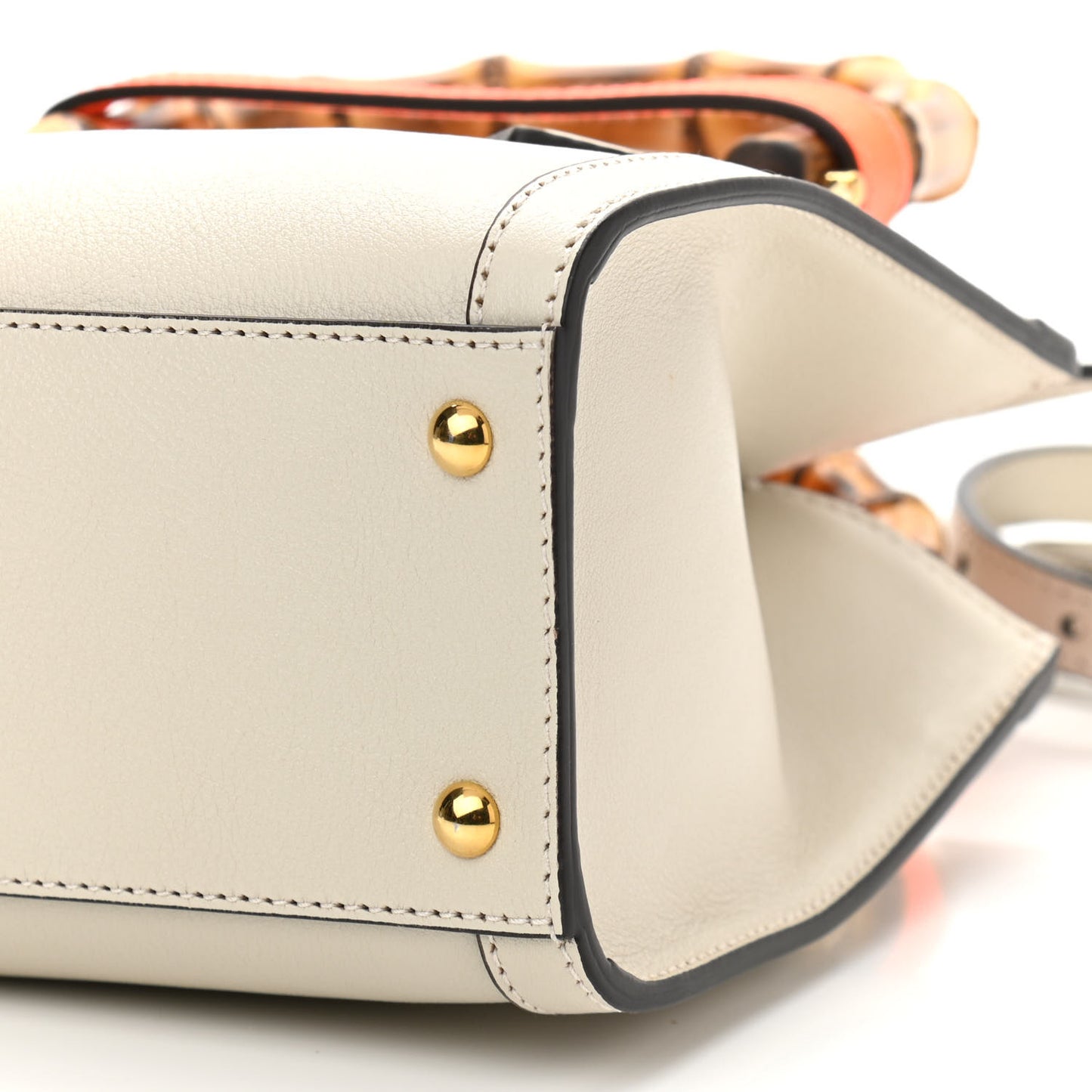 Wonka Grain Calfskin Mini Diana Tote Bag Mystic White Orange Fluo