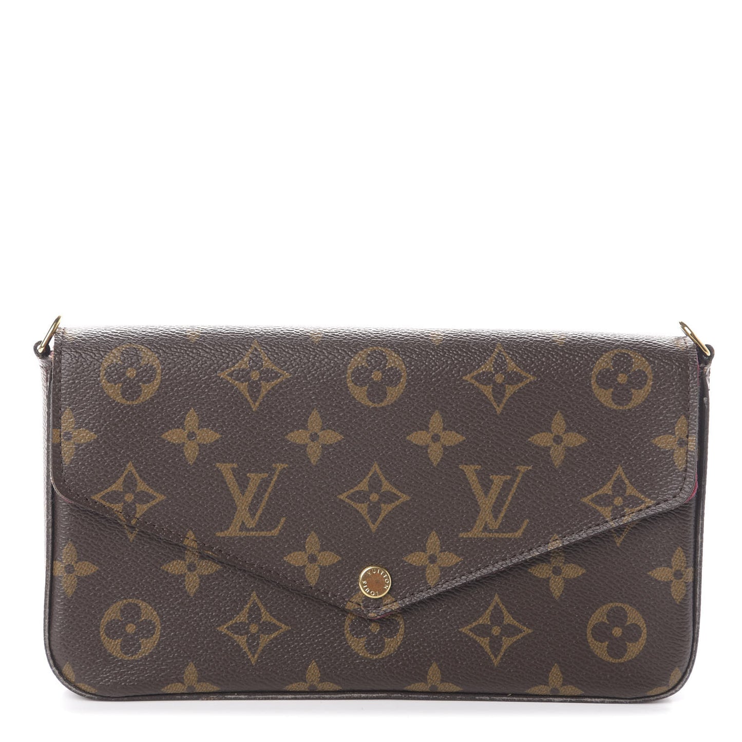 Monogram Pochette Felicie Chain Wallet Fuchsia