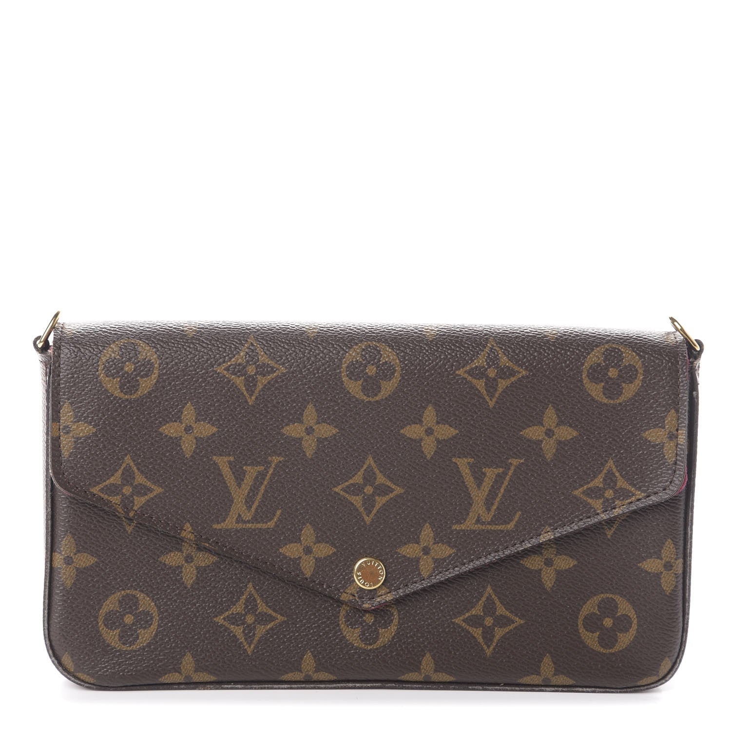 Louis Vuitton Monogram Pochette Felicie Chain Wallet Fuchsia 1 of 7