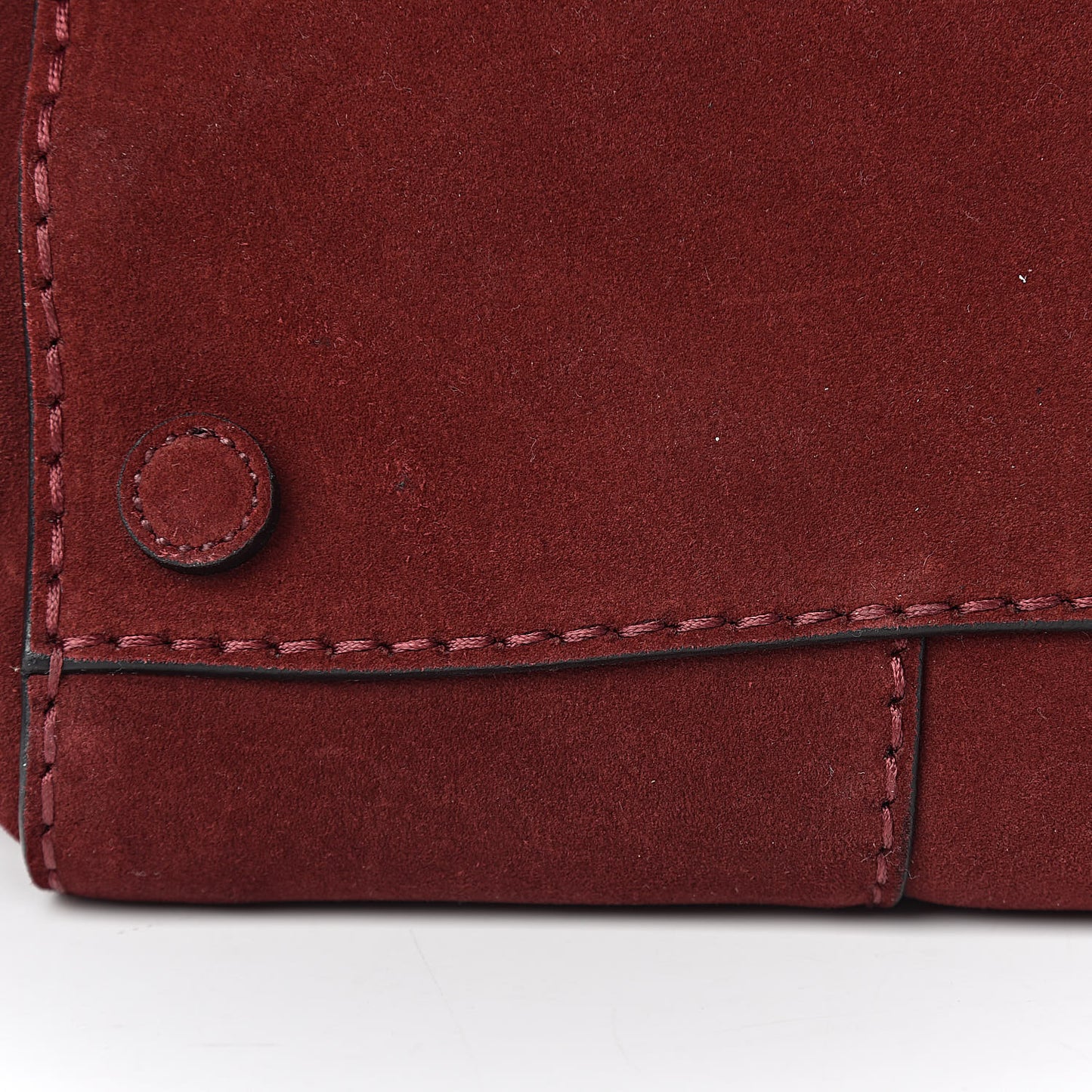 Suede Scamosciato Stitched Small Twin Pocket Tote Porpora