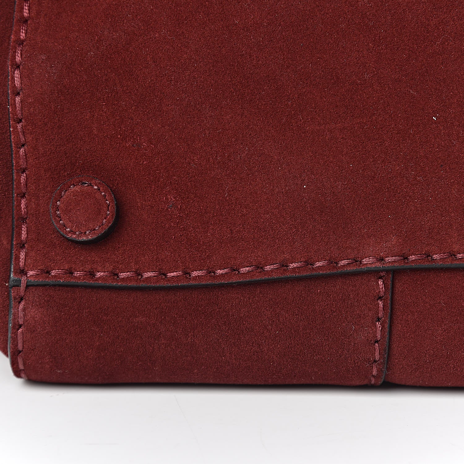 Prada Suede Scamosciato Stitched Small Twin Pocket Tote Porpora 11 of 12