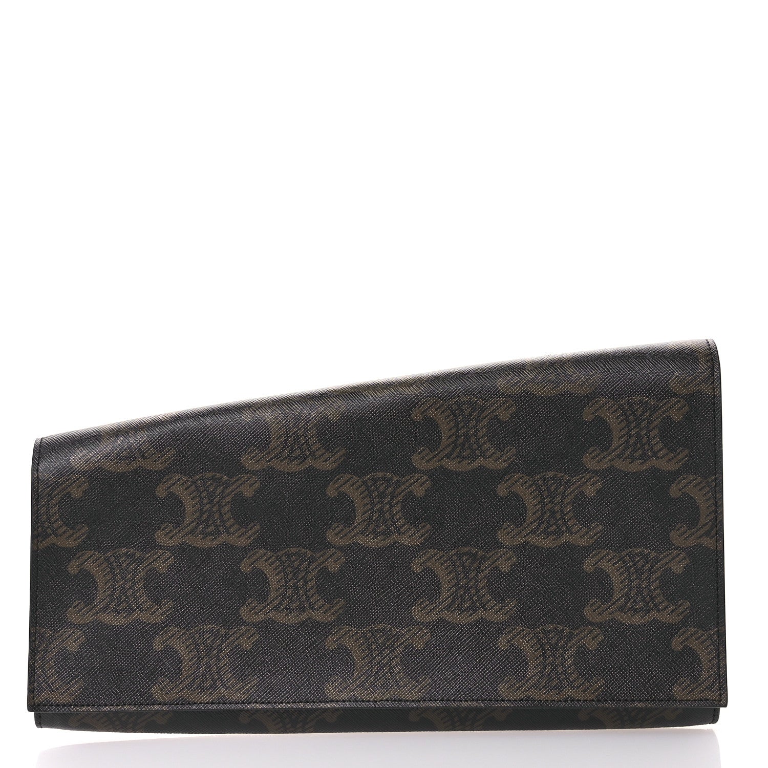 Celine Triomphe Canvas Asymmetric Clutch Tan 1 of 8