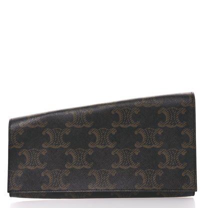Celine Triomphe Canvas Asymmetric Clutch Tan 1 of 8