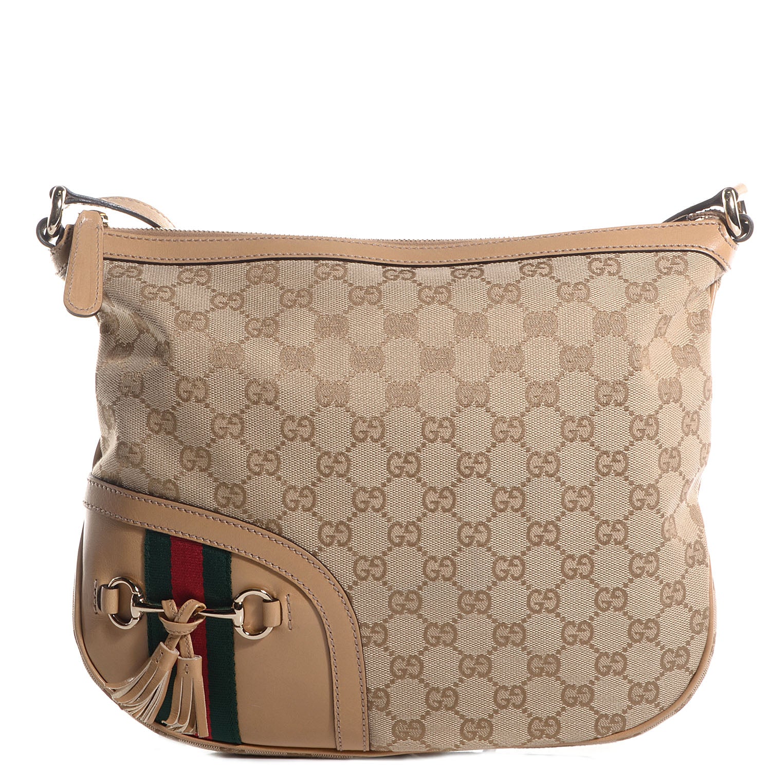 Gucci Monogram Horsebit Tassel Messenger Bag 1 of 7
