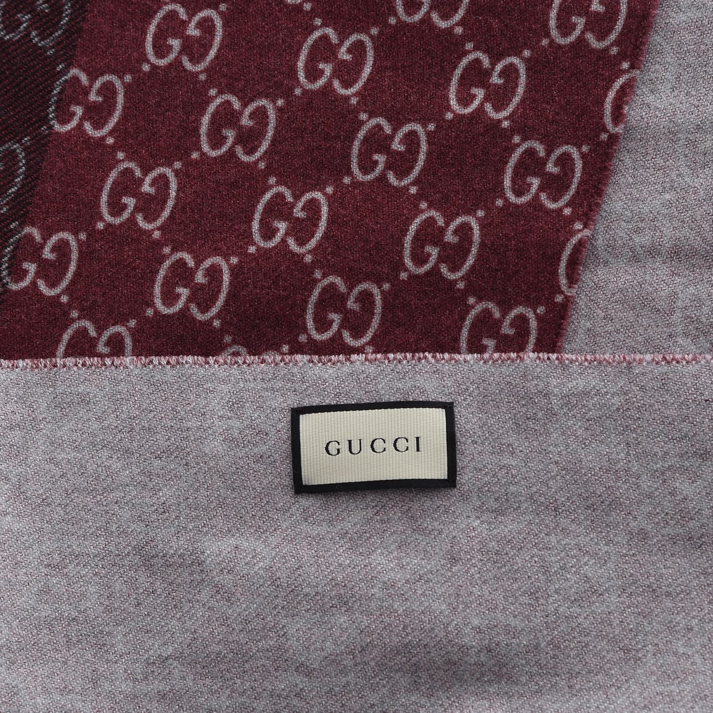 Wool GG Monogram Newov Scarf Lacquer Beige