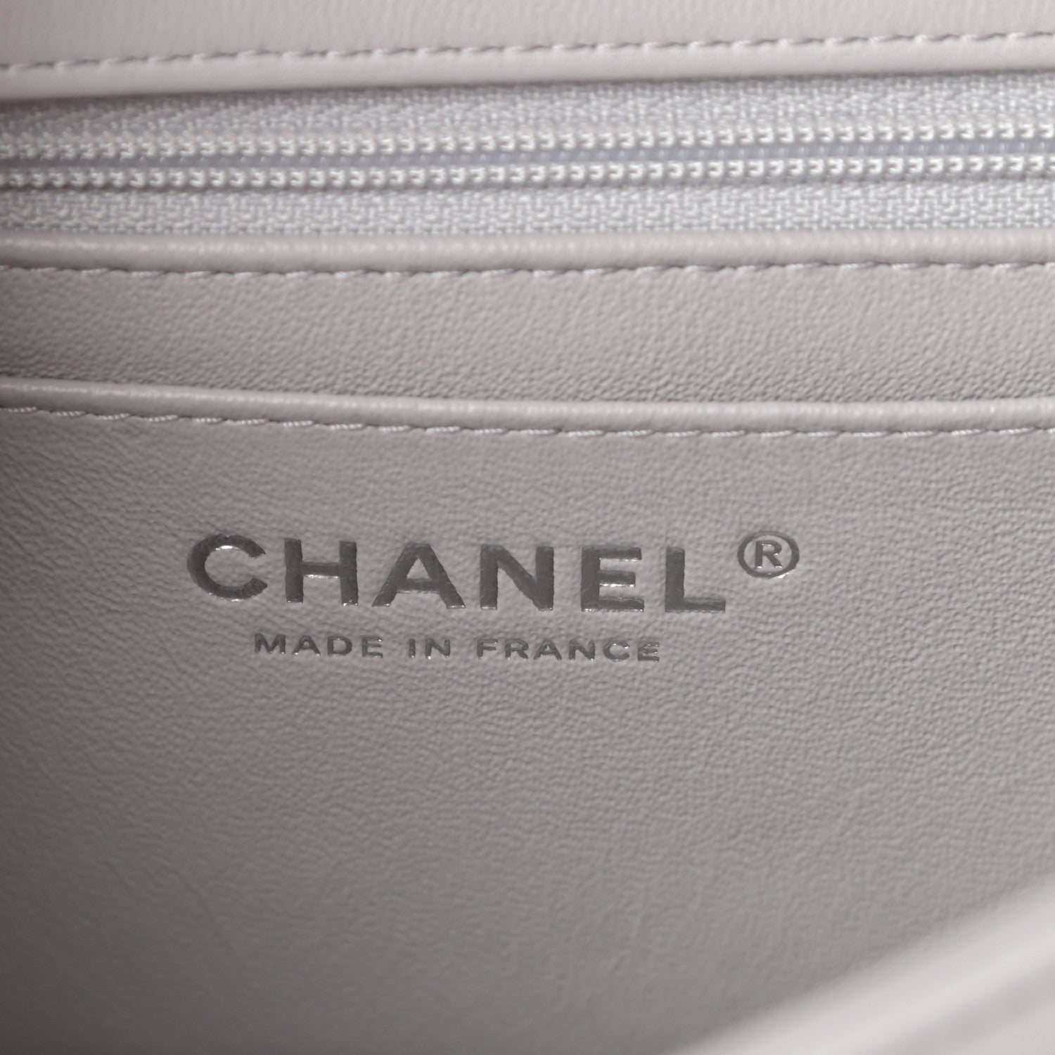 Chanel Lambskin Quilted Mini Rectangular Flap Grey 6 of 11