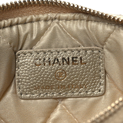 Chanel Metallic Caviar Quilted Small Cosmetic Case Gold 6 of 7