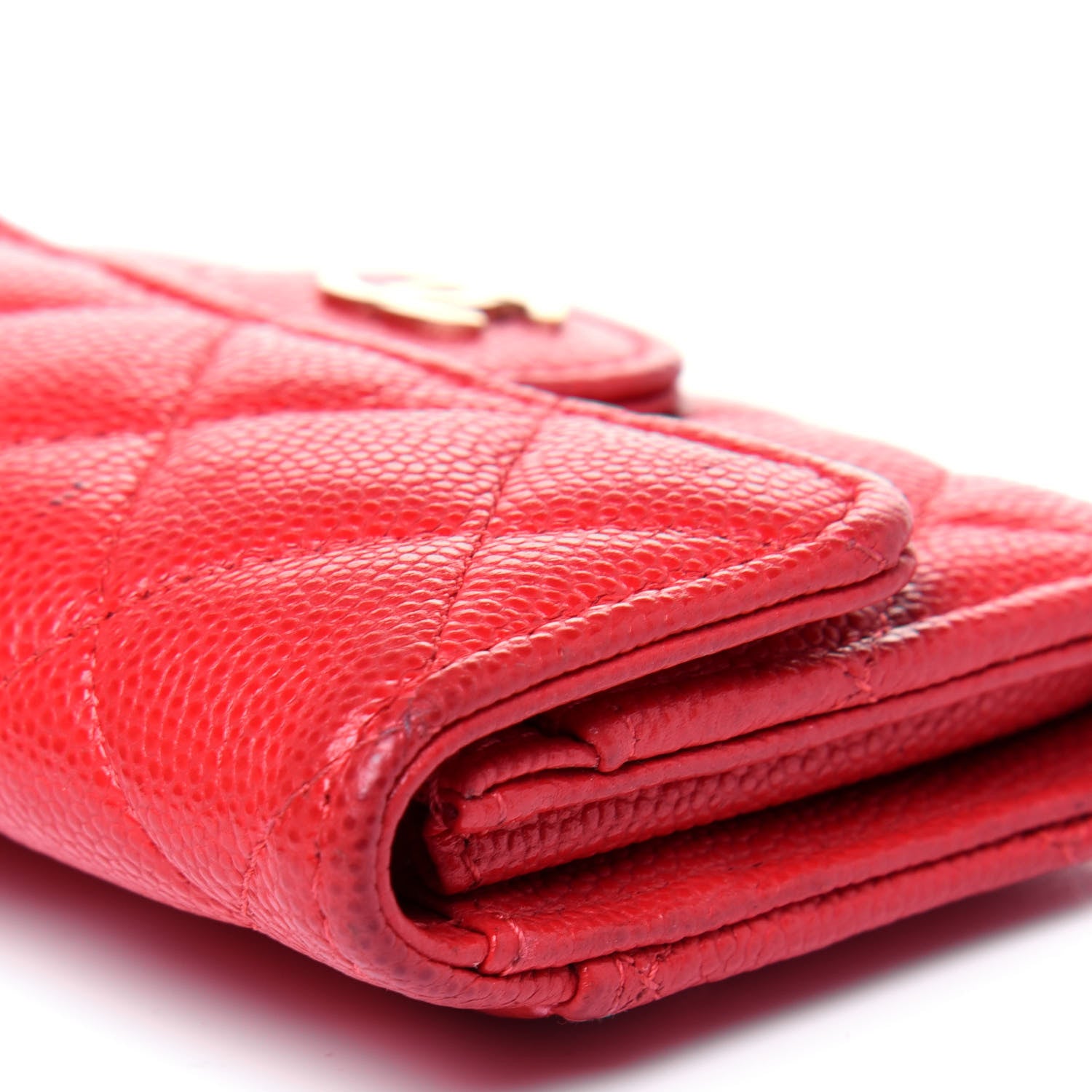 Chanel Caviar Quilted Flap Card Holder Wallet Red 15 of 18