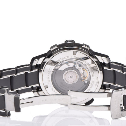 Tiffany Stainless Steel Rubber 42mm Mark T-57 Chronograph Automatic Watch Black 5 of 7