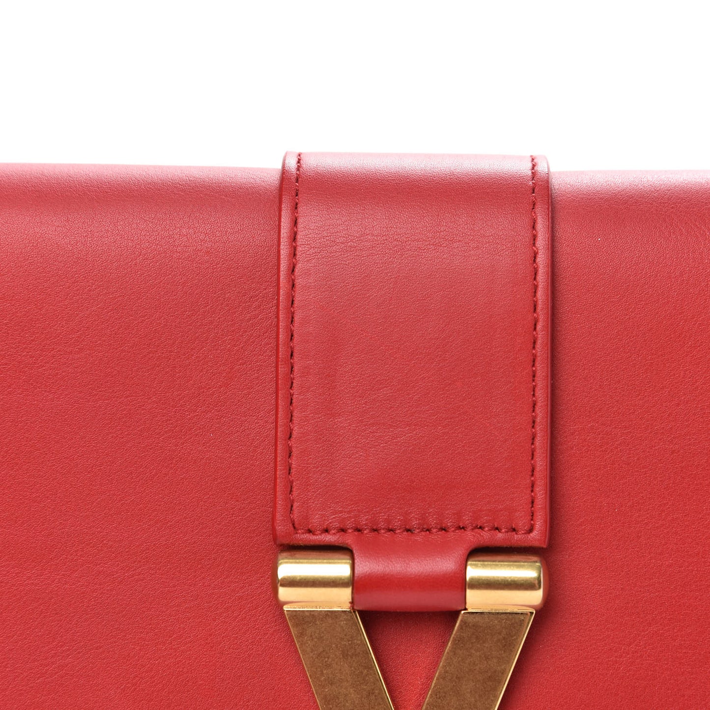 Calfskin Classic Y Ligne Clutch Red