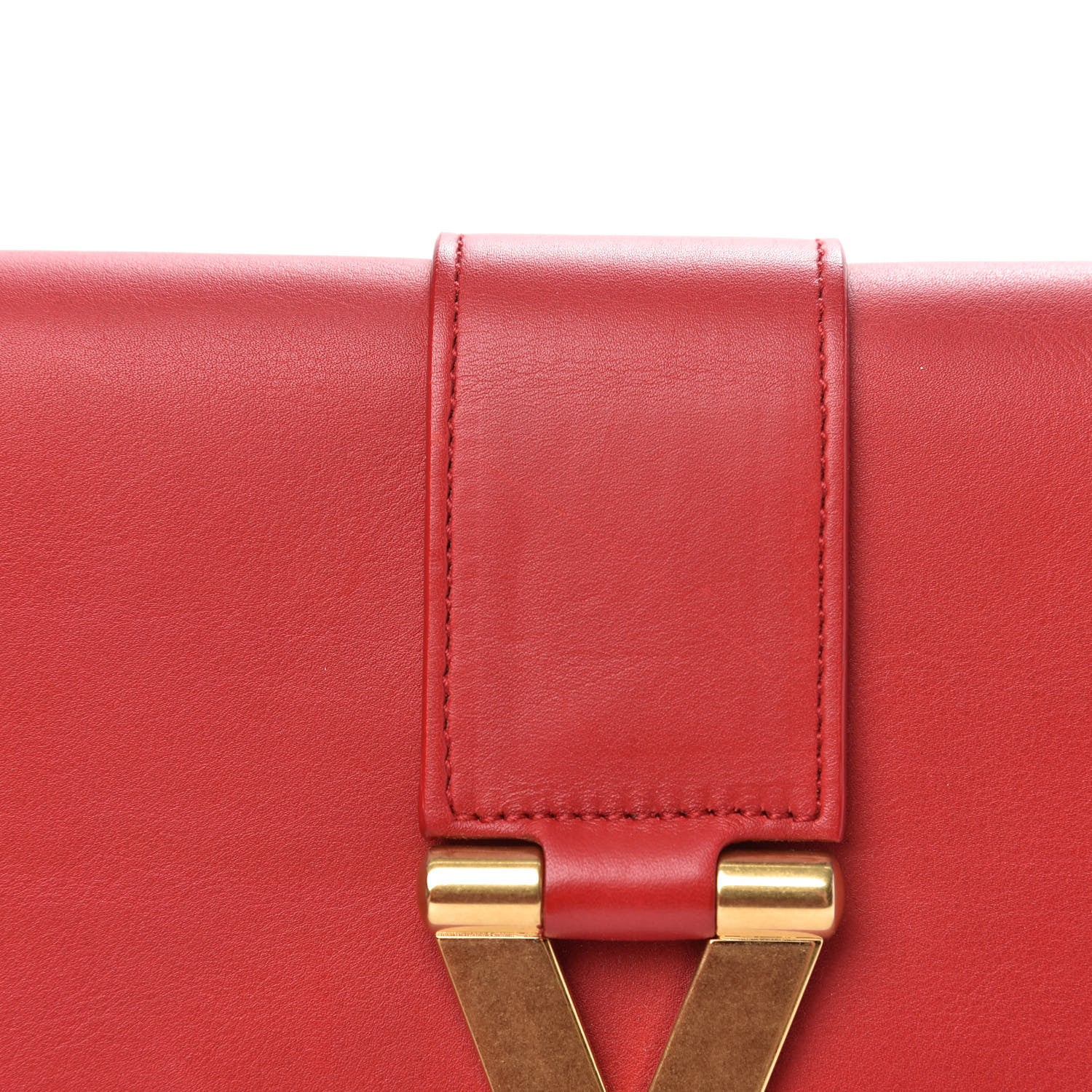 Saint Laurent Calfskin Classic Y Ligne Clutch Red 11 of 13