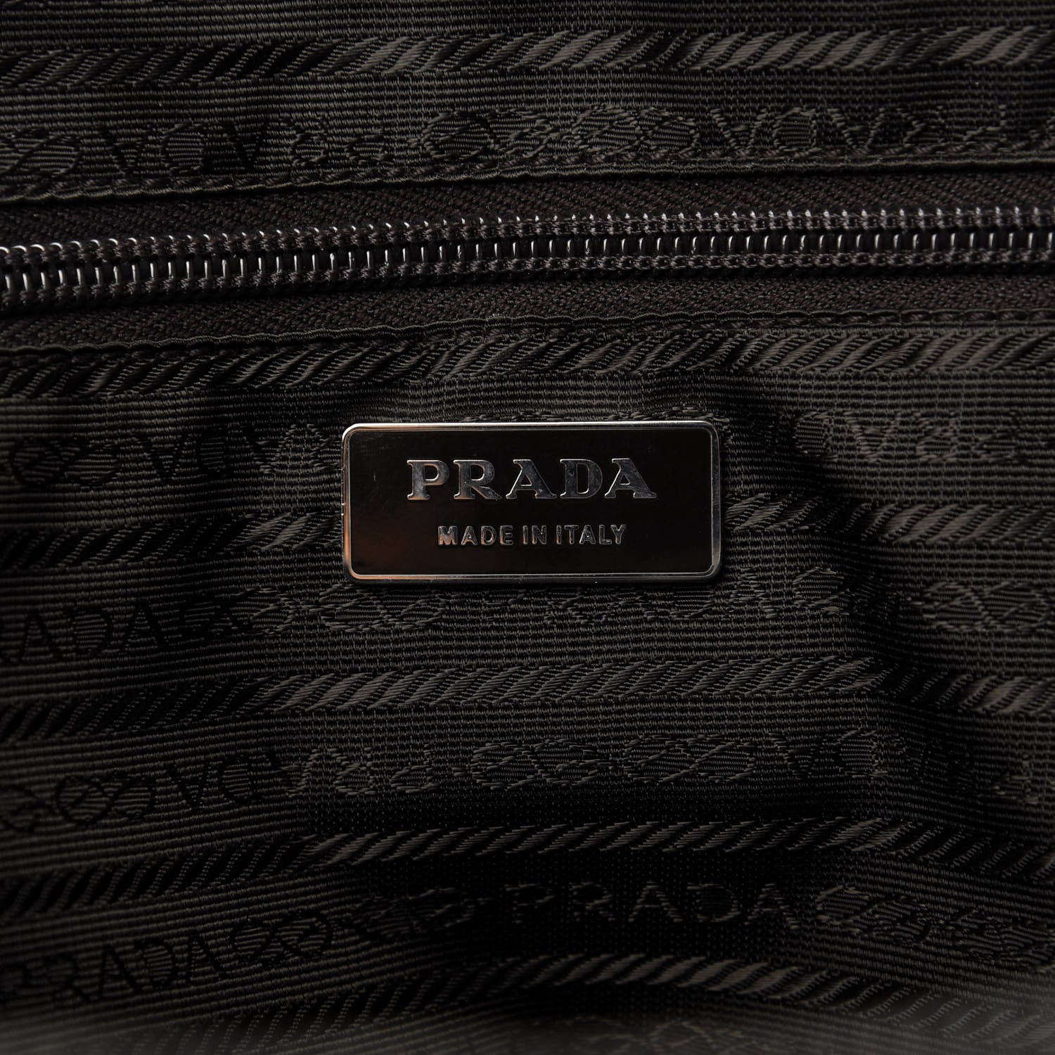 Prada Tessuto Nylon Calfskin Lizard Embossed Tote Ebano 8 of 9