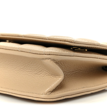 Chanel Caviar Quilted Wallet on Chain WOC Beige 11 of 12