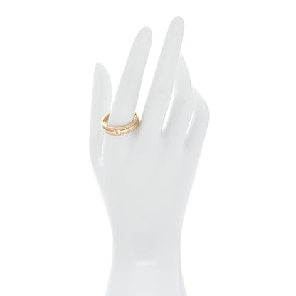 Tiffany 18K Yellow Gold Diamond Wide T Two Pave Ring 67 12 2 of 5