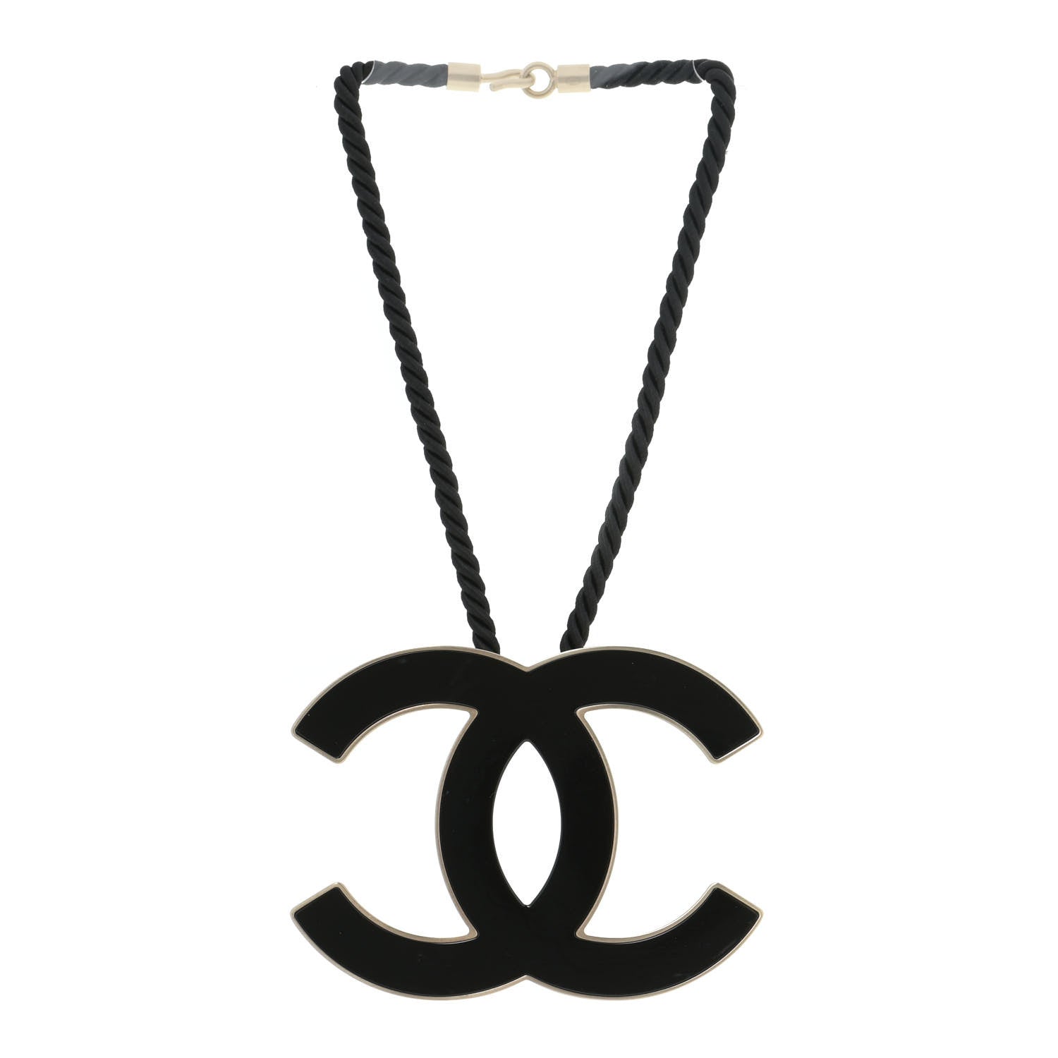 Chanel Enamel CC Rope Necklace Black 3 of 7