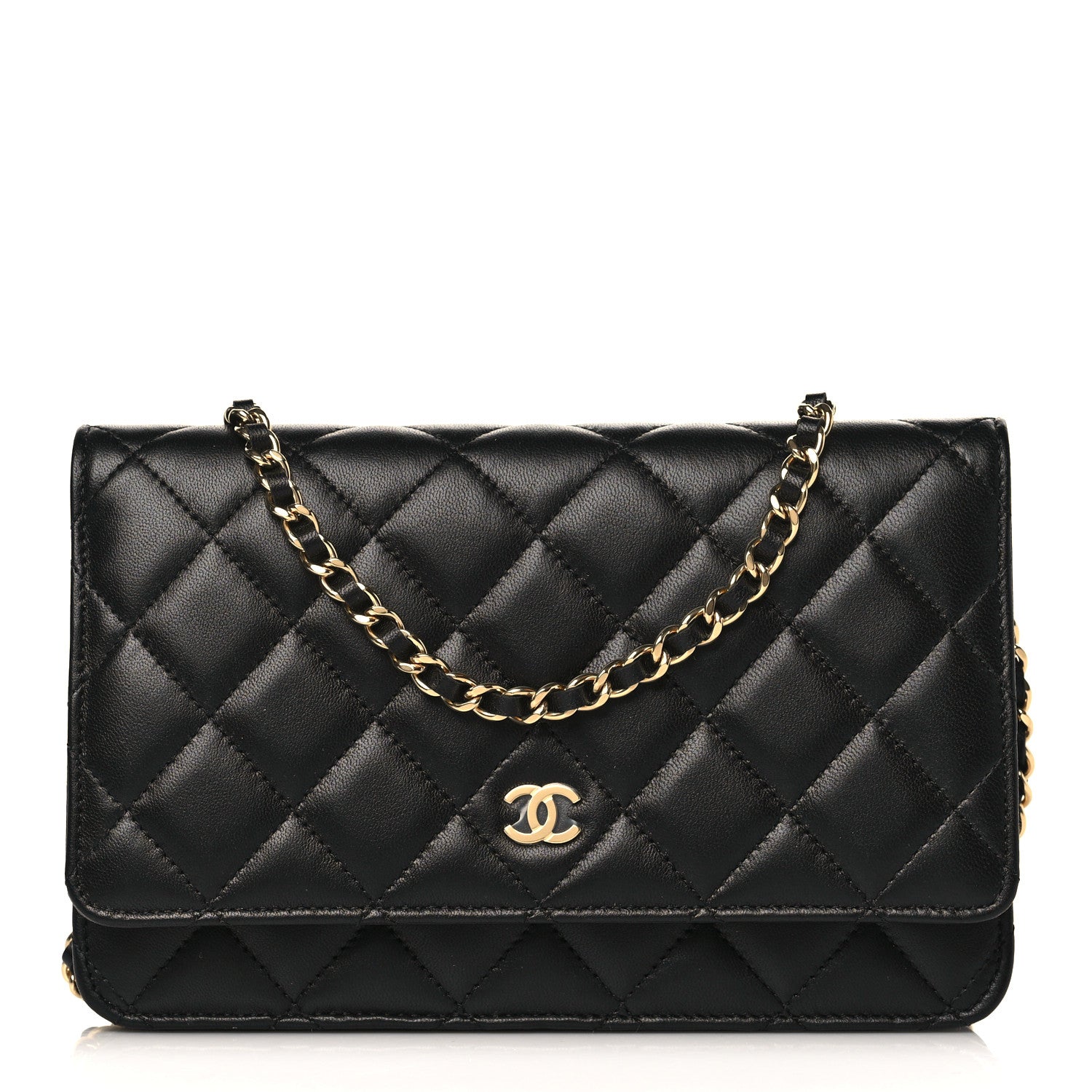 Chanel Lambskin Quilted Wallet On Chain WOC Black 1 of 11