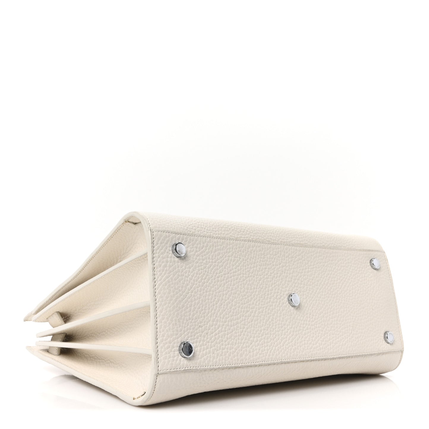 Grained Calfskin Small Sac De Jour Dove White
